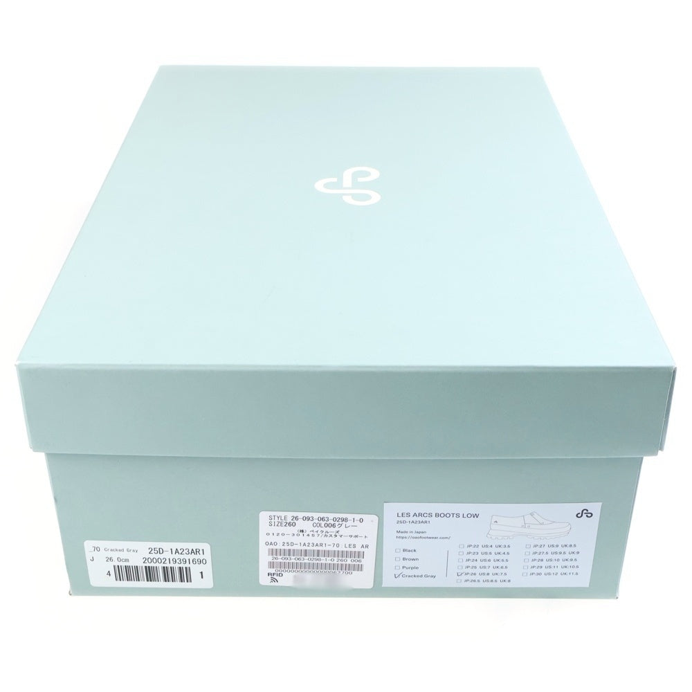 OAO(オーエーオー) LES ARCS BOOTS LOW レザルク ブーツ ロー グレー/ブラック 25D-1A23AR1