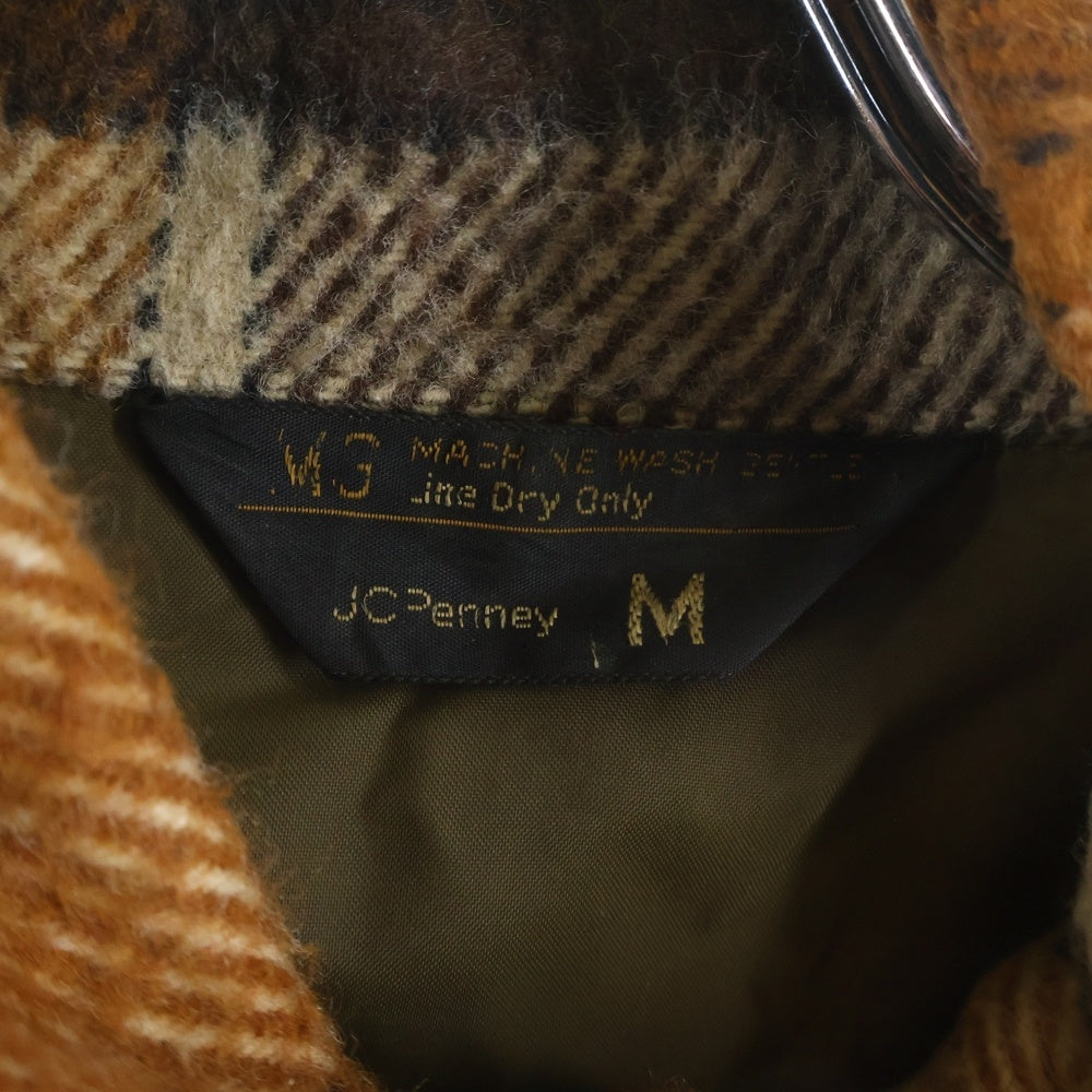 VINTAGE(ヴィンテージ) 70S JC PENNY WOOL CHECK L/S SHIRT ウール チェック 長袖 シャツ ブラウン/ベージュ