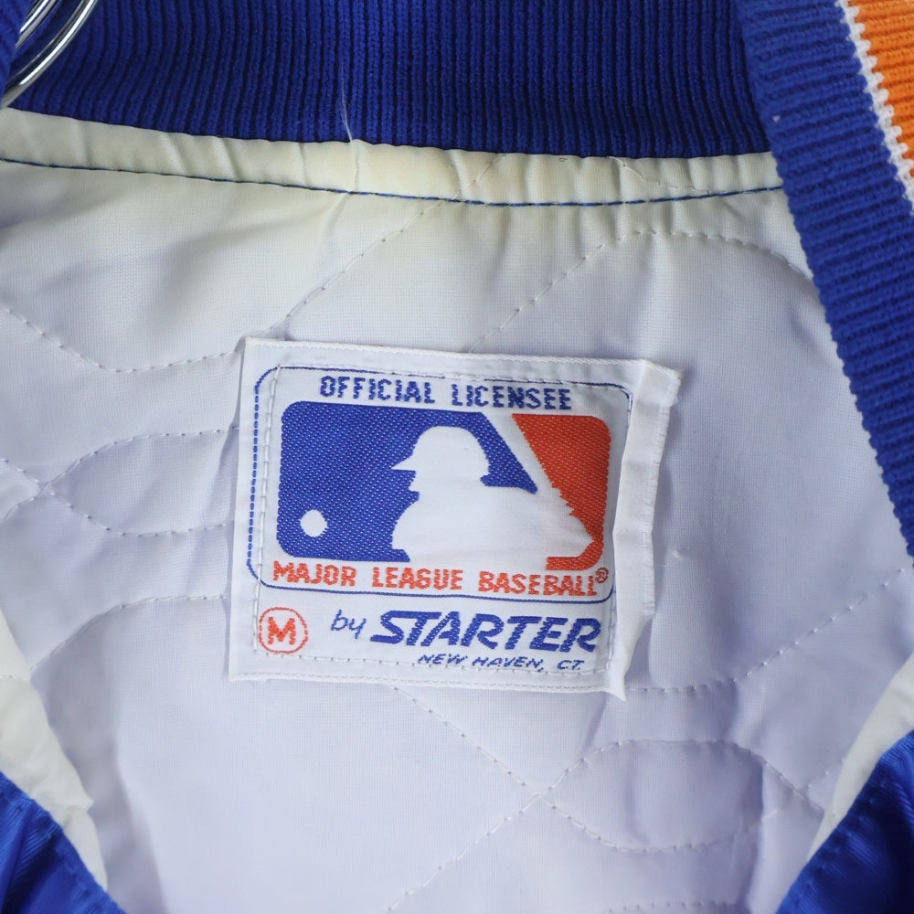 VINTAGE(ヴィンテージ) 80-90S STARTER スターター NEW YORK METS NYLON JACKET ニューヨクメッツ 裏地キルティング 中綿ジャケット スカジャン ブルー/オレンジ