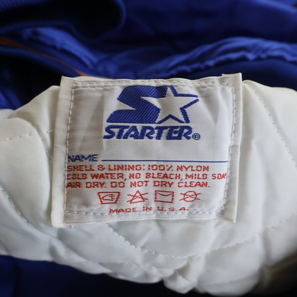 VINTAGE(ヴィンテージ) 80-90S STARTER スターター NEW YORK METS NYLON JACKET ニューヨクメッツ 裏地キルティング 中綿ジャケット スカジャン ブルー/オレンジ