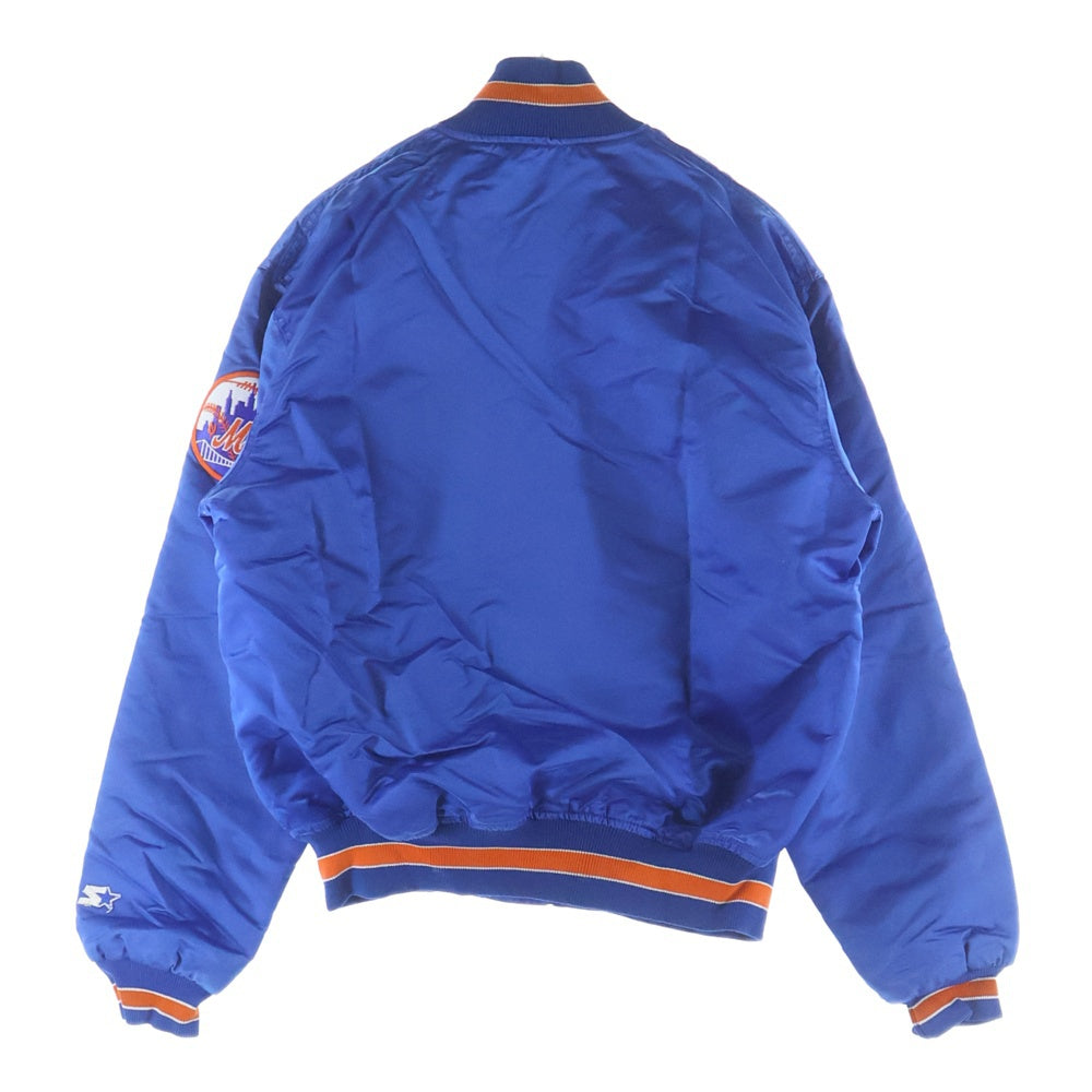 VINTAGE(ヴィンテージ) 80-90S STARTER スターター NEW YORK METS NYLON JACKET ニューヨクメッツ 裏地キルティング 中綿ジャケット スカジャン ブルー/オレンジ