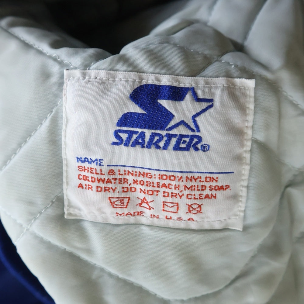 VINTAGE(ヴィンテージ) 80-90S STARTER スターター NEW YORK METS NYLON JACKET ニューヨクメッツ 裏地キルティング 中綿ジャケット スカジャン ブルー/オレンジ