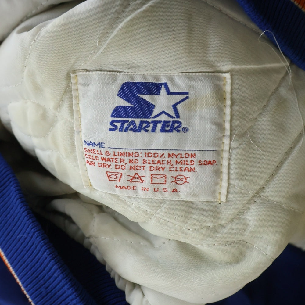 VINTAGE(ヴィンテージ) 80-90S STARTER スターター NEW YORK METS MATSUMOTO 6 NYLON JACKET ニューヨクメッツ 裏地キルティング 中綿ジャケット スカジャン ブルー/オレンジ