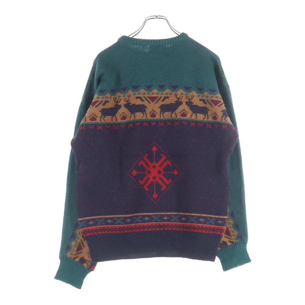 PENDLETON(ペンドルトン) 70-80s VINTAGE USA製 ネイティブ柄 クルーネック長袖ニットセーター マルチカラー