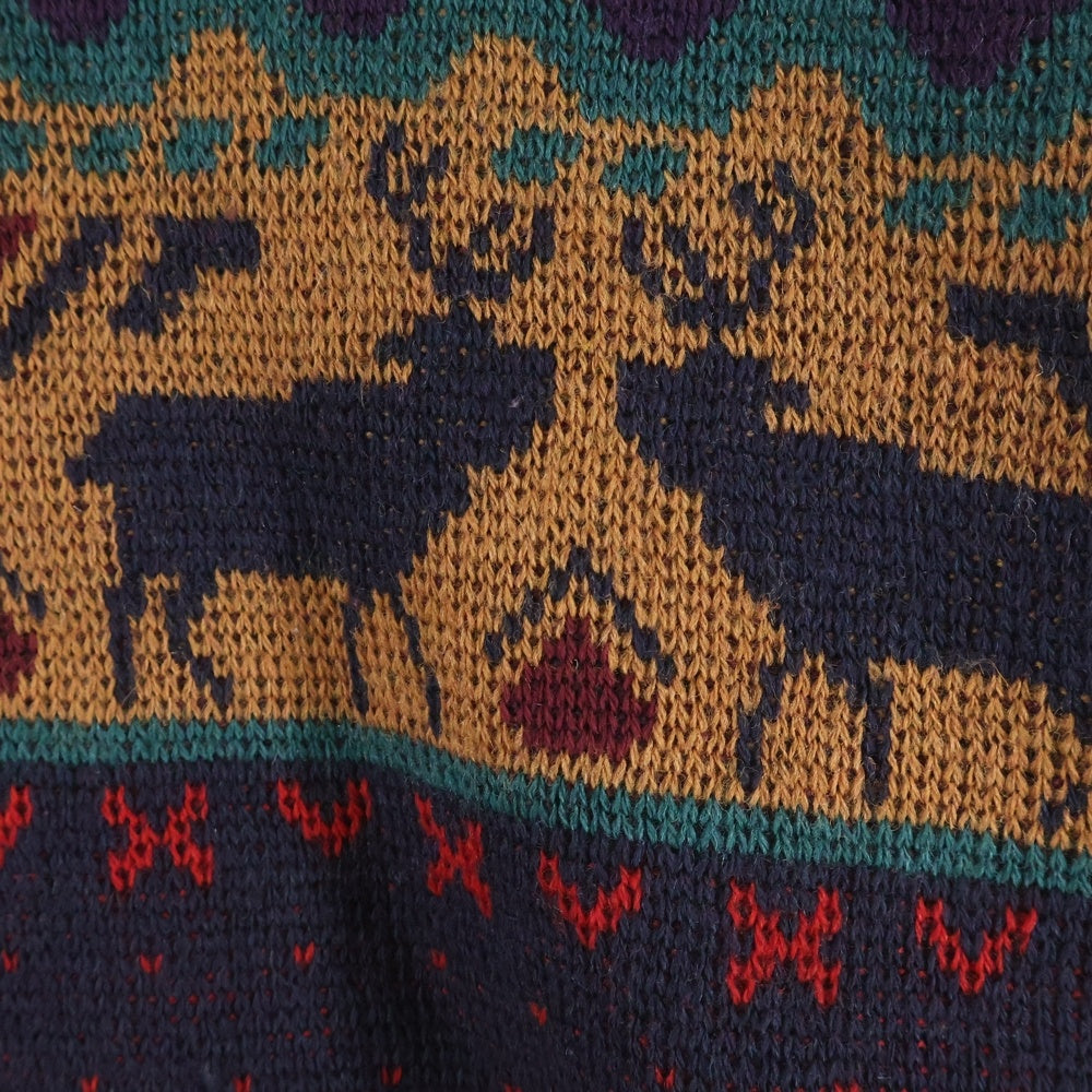 PENDLETON(ペンドルトン) 70-80s VINTAGE USA製 ネイティブ柄 クルーネック長袖ニットセーター マルチカラー