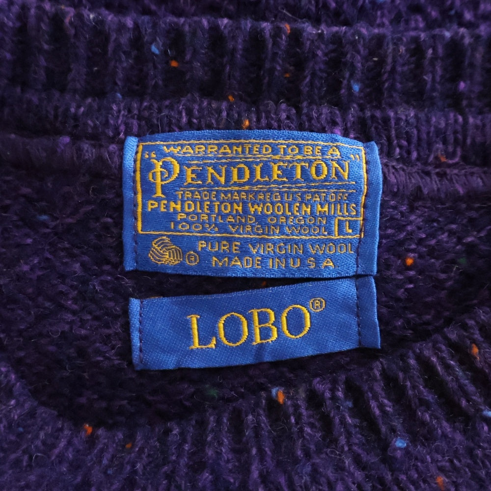 PENDLETON(ペンドルトン) 70-80s VINTAGE LOBO BY PENDLETON USA製 クルーネック長袖ニットセーター パープル