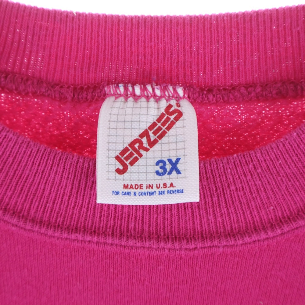 VINTAGE(ヴィンテージ) 90s JERZEES クルーネック長袖スウェットトレーナー ピンク