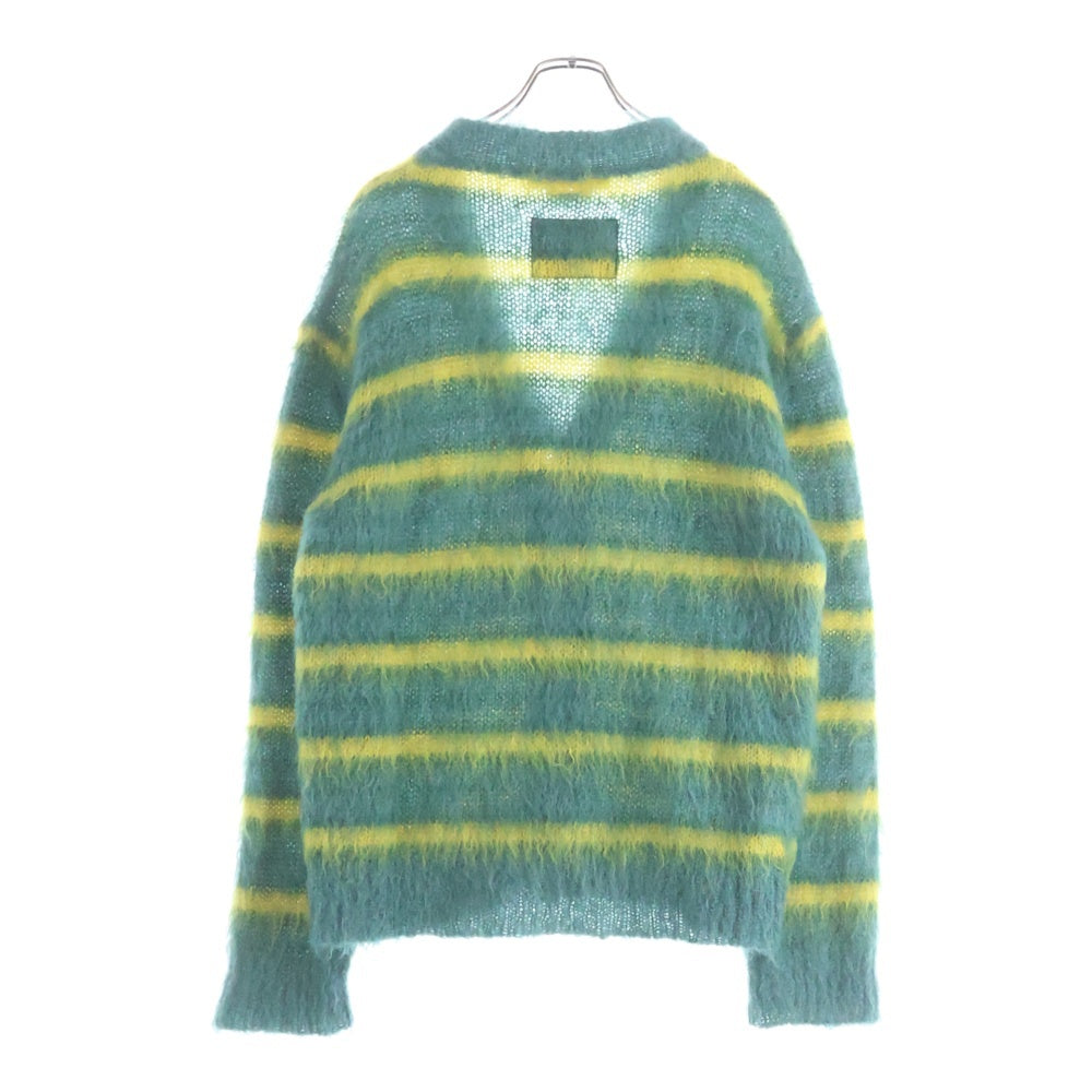 MARNI(マルニ) 21AW FUZZY MUZZY MOHAIR V NECK KNIT CARDIGAN モヘア Vネック ボーダー ニット カーディガン ブルー/グリーン/イエロー CDMG0051Q0 S17631