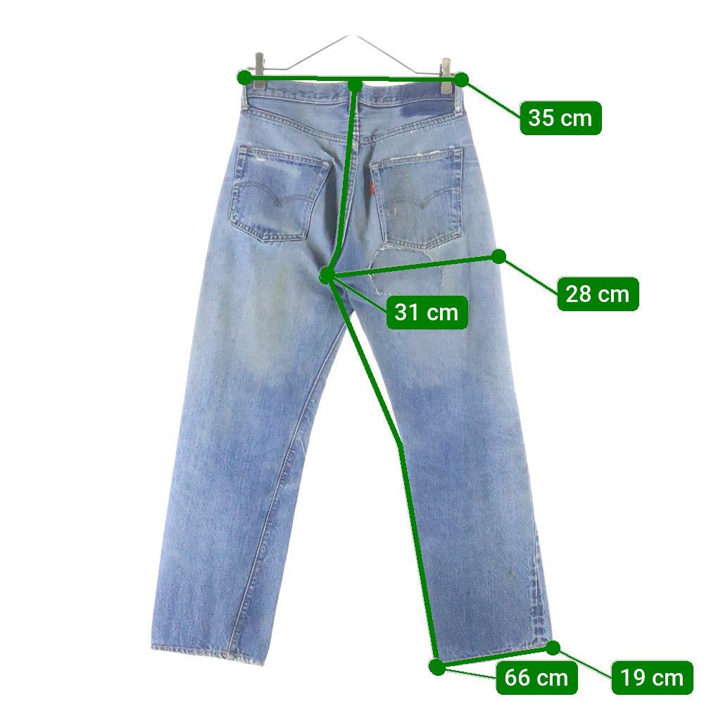 Levi's(リーバイス) 70S 501 66前期 並行ステッチ ボタン裏6 スモールe デニムパンツ インディゴ