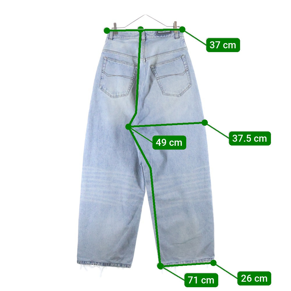 BALENCIAGA(バレンシアガ) 22AW プルアップワイドバギーデニムパンツ 704282 TDW14 インディゴ