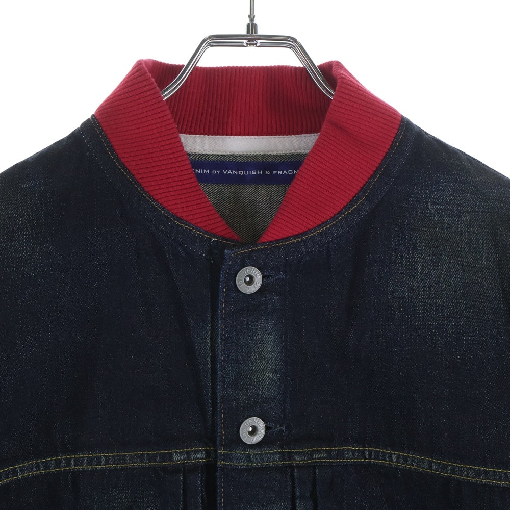 DENIM BY VANQUISH(デニムバイヴァンキッシュ) ×FRAGMENT 1st DENIM JACKET VFJ1009 ×フラグメント デニムジャケット インディゴ ノーカラー