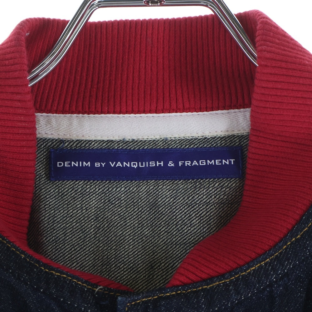 DENIM BY VANQUISH(デニムバイヴァンキッシュ) ×FRAGMENT 1st DENIM JACKET VFJ1009 ×フラグメント デニムジャケット インディゴ ノーカラー