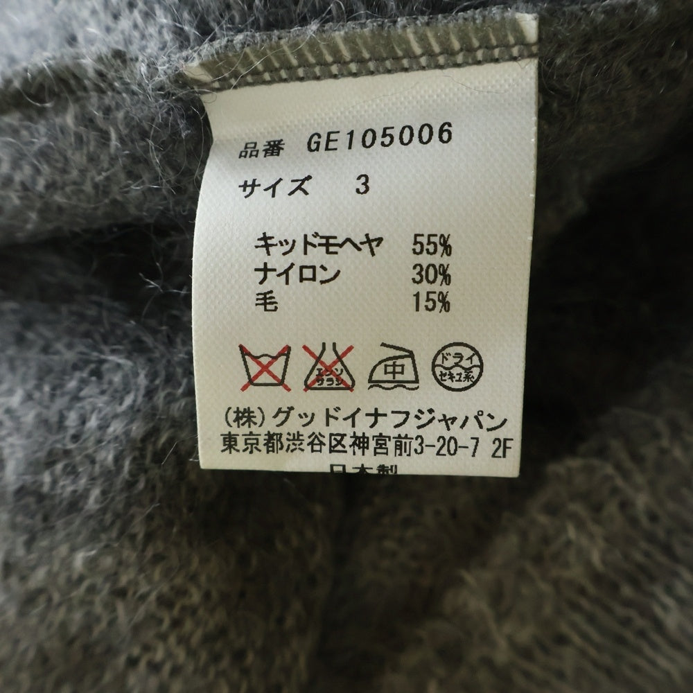 GOODENOUGH(グッドイナフ) 4 THE FUTURE MOHAIR KNIT GE105006 クルーネックアームライン モヘヤ長袖ニットセーター グレー