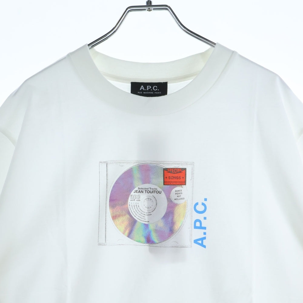 A.P.C(アーペーセー) RECORD TEE 24242-1-95321 レコードプリント 半袖Tシャツ ホワイト