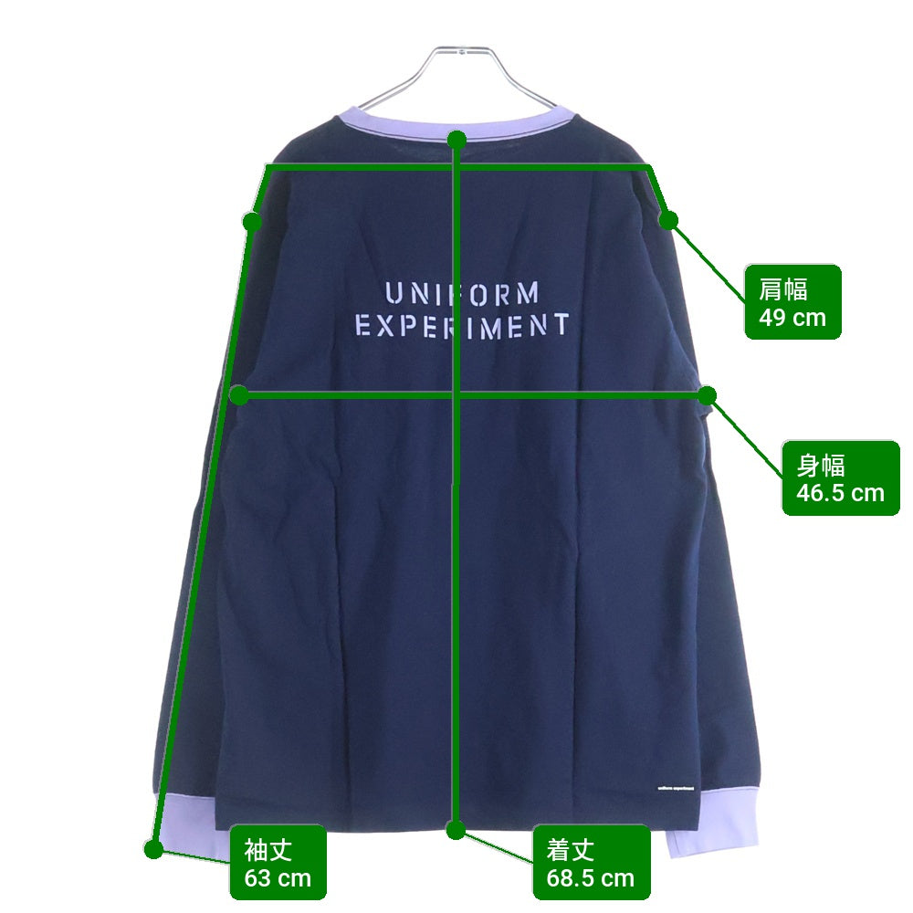 UNIFORM EXPERIMENT(ユニフォームエクスペリメント) 22AW COLOR LIB TEE UE-222038 カラーリブ 長袖Tシャツ ネイビー
