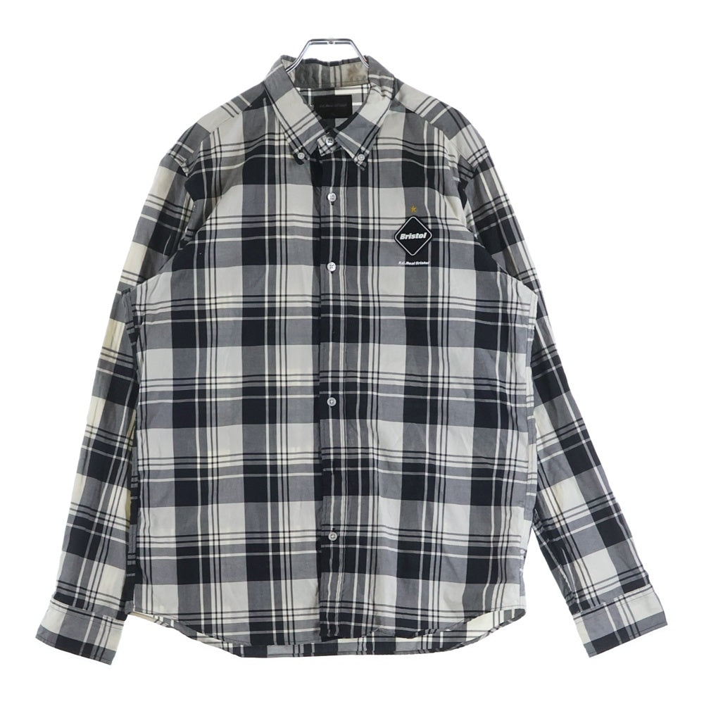 F.C.R.B./F.C.Real Bristol/FCRB(エフシーアールビー/エフシーレアルブリストル) STAR CHECK SHIRT FCRB-160029 バックスタープリント 長袖チェックシャツ ブラック/ホワイト