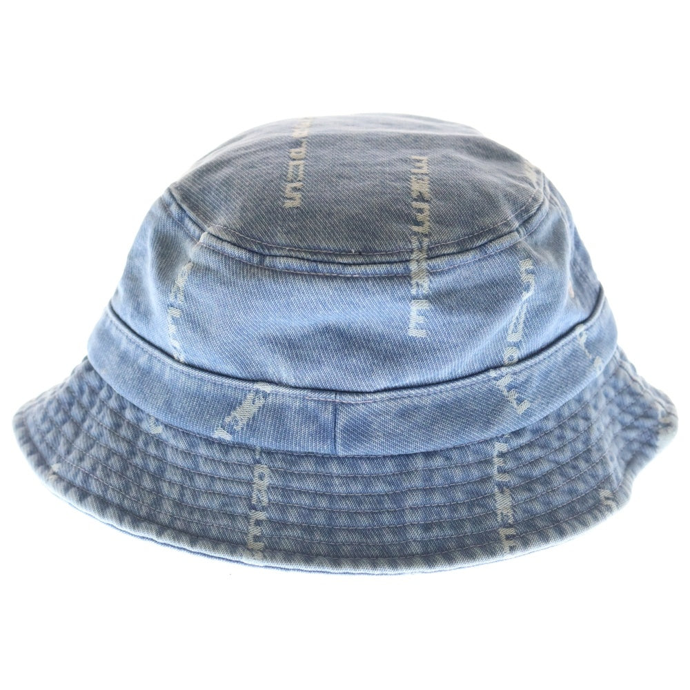 SUPREME(シュプリーム) 20AW Logo Stripe Jacquard Denim Crusher ロゴ ストライプ ジャックアード デニム クラッシャー バケット ハット インディゴ