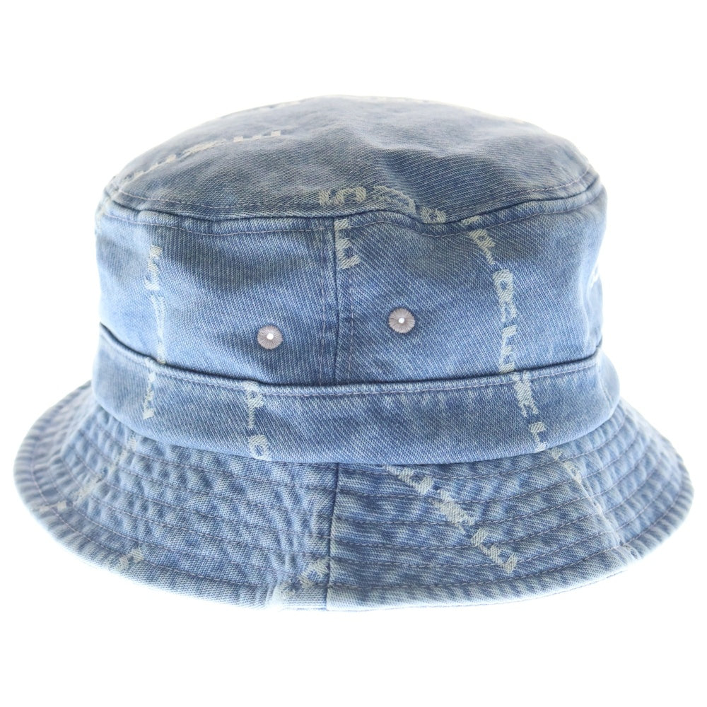 SUPREME(シュプリーム) 20AW Logo Stripe Jacquard Denim Crusher ロゴ ストライプ ジャックアード デニム クラッシャー バケット ハット インディゴ