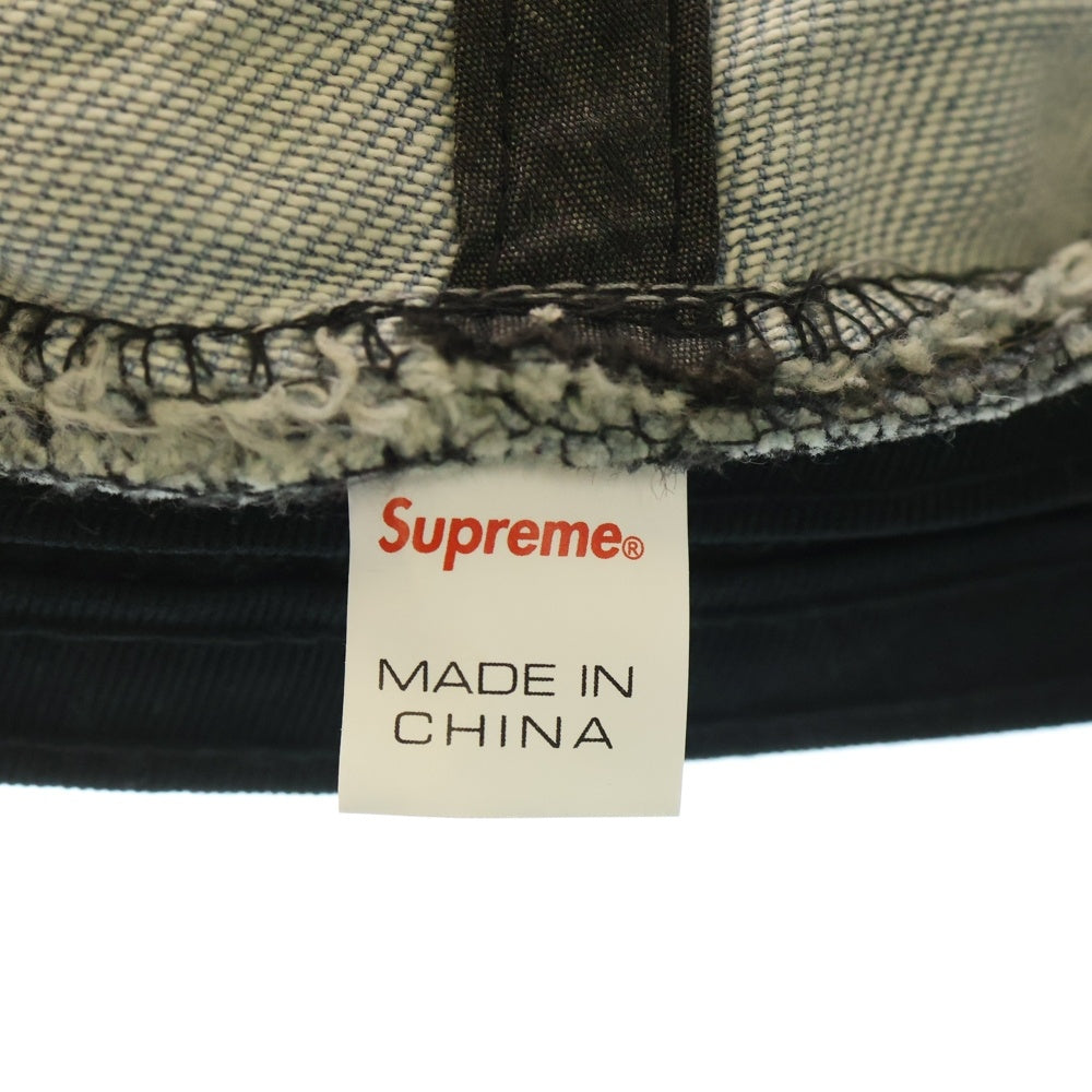 SUPREME(シュプリーム) 20AW Logo Stripe Jacquard Denim Crusher ロゴ ストライプ ジャックアード デニム クラッシャー バケット ハット インディゴ