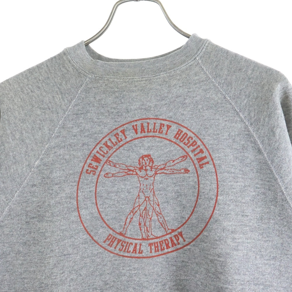 VINTAGE(ヴィンテージ) 50-60S SEWICKLEY VALLEY HOSPITAL PHYSICAL THERAPY CREWNECK PULLOVER SWEAT 霜降り フロントプリント プルオーバー スウェット グレー