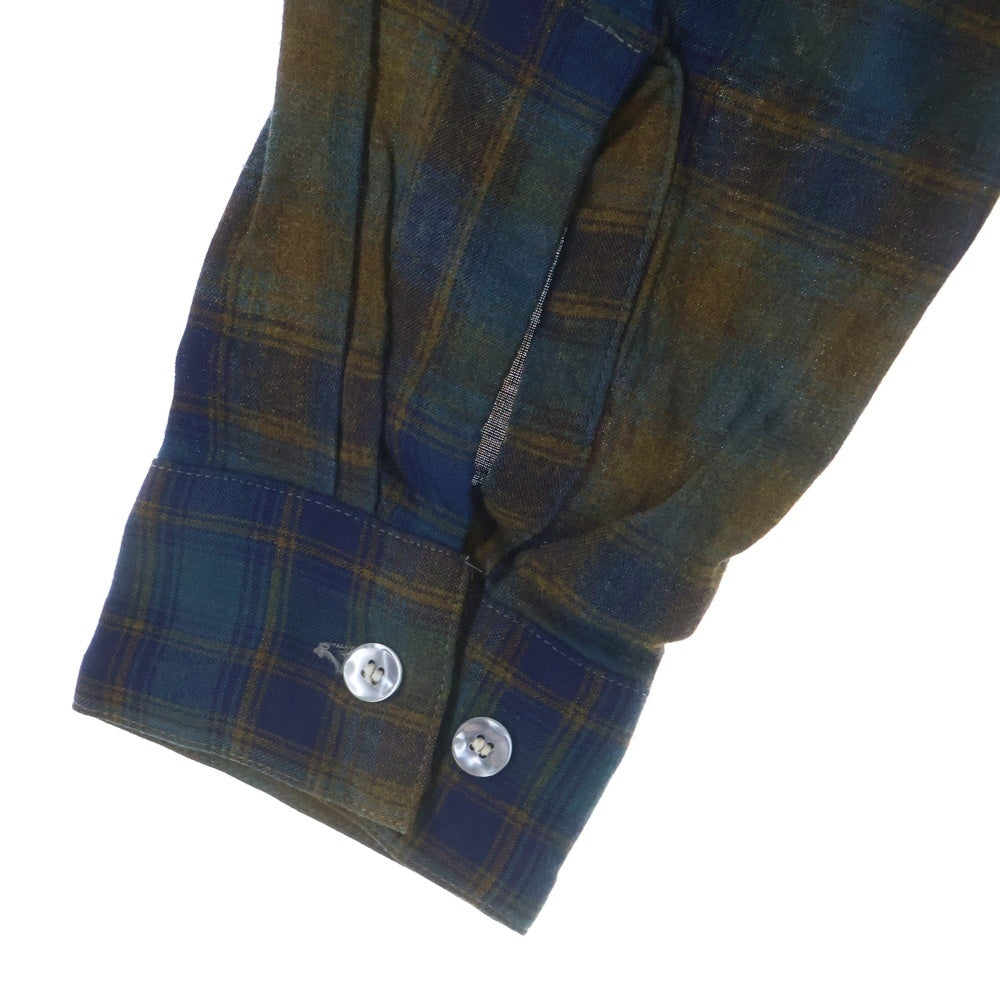 VINTAGE(ヴィンテージ) 60S ARROW CHEVELLA OMBRE CHECK RAYON L/S SHIRTS オンブレチェック レーヨン 長袖 シャツ ブルー/ブラウン