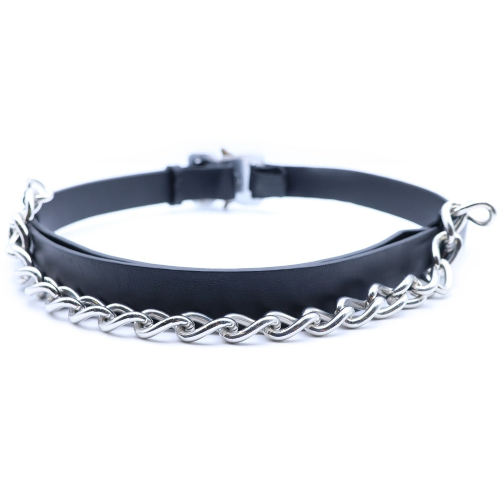 1017 ALYX 9SM(アリクス) CHAIN LINK ROLLERCOASTER BELT チェーンリンク ローラーバックル レザーベルト ブラック