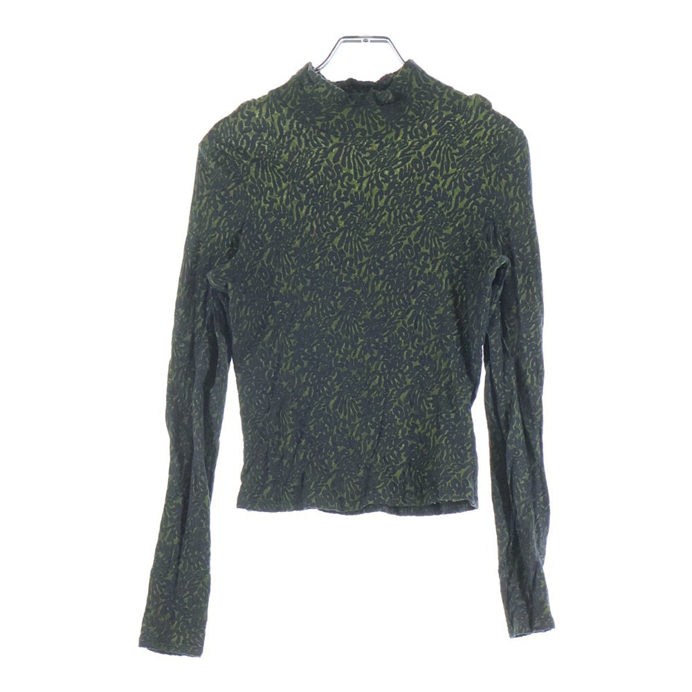 ECKHAUS LATTA(エコーズラッタ) 総柄モックネックシアートップ グリーン レディース