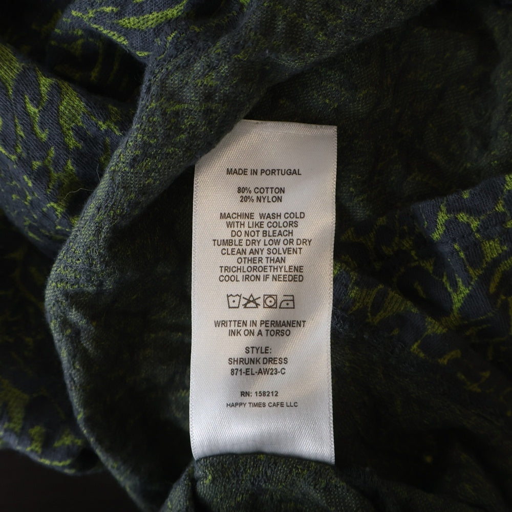 ECKHAUS LATTA(エコーズラッタ) 総柄モックネックシアートップ グリーン レディース