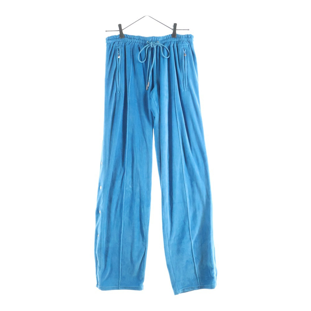 NO BRAND(ノーブランド) PRISCAVera(プリスカヴェラ) VELVET SIDE SNAP PANTS ベロア スナップボタン ドローストリング パンツ ライトブルー レディース