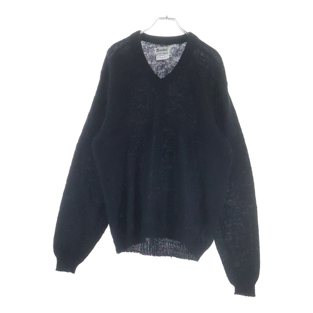VINTAGE(ヴィンテージ) 50-60S Merrimac Sportswear mohair vneck virgin wool knit メリマック スポーツウェア モヘア Vネック 長袖ニットセーター ブラック
