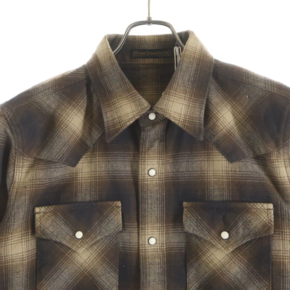 FULLCOUNT(フルカウント) 4894CH HEAVY FLANNNEL CHECK WESTERN SHIRT ヘビーフランネル チェック柄 長袖ウエスタンシャツ ブラウン