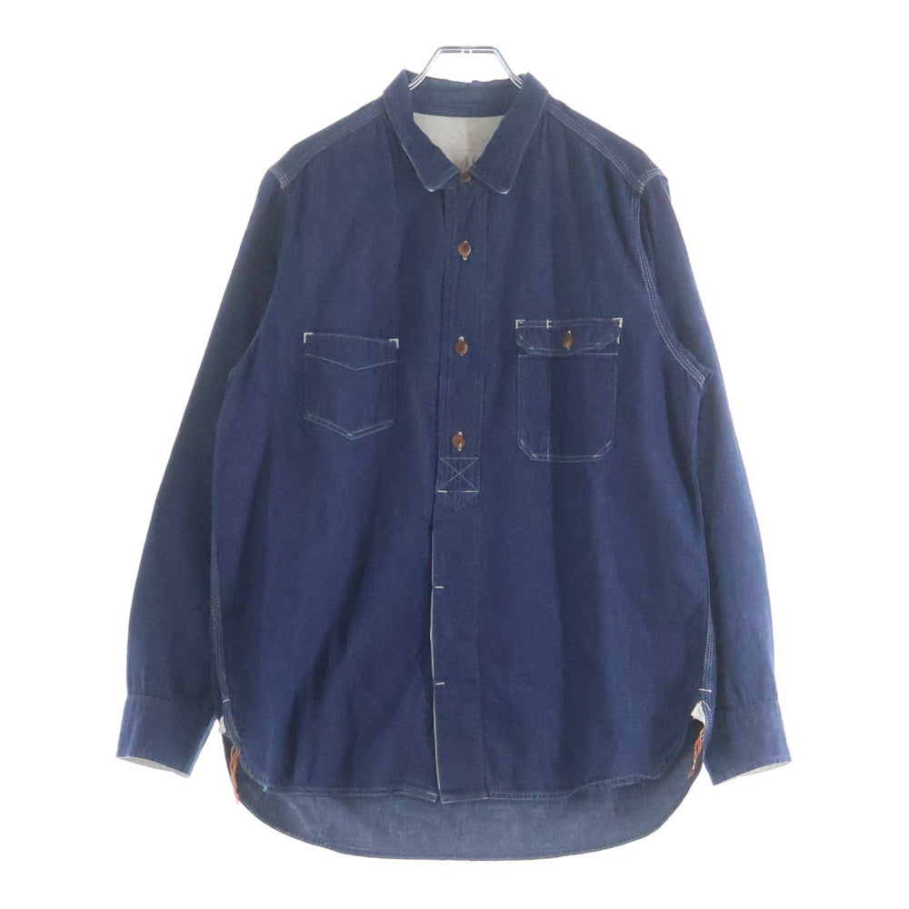 NO BRAND(ノーブランド) SUNNY SPORT 40s style denim shirts デニム 長袖シャツ ブルー