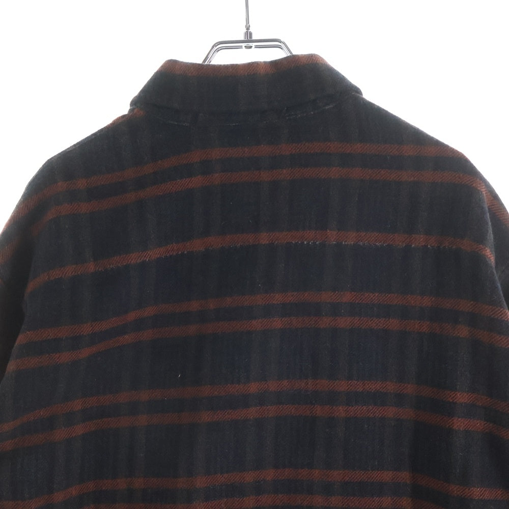OUR LEGACY(アワーレガシー) × STUSSY ステューシー FLANNEL CHECK L/S SHIRT フランネル チェック 長袖 シャツ ブラウン/オレンジ