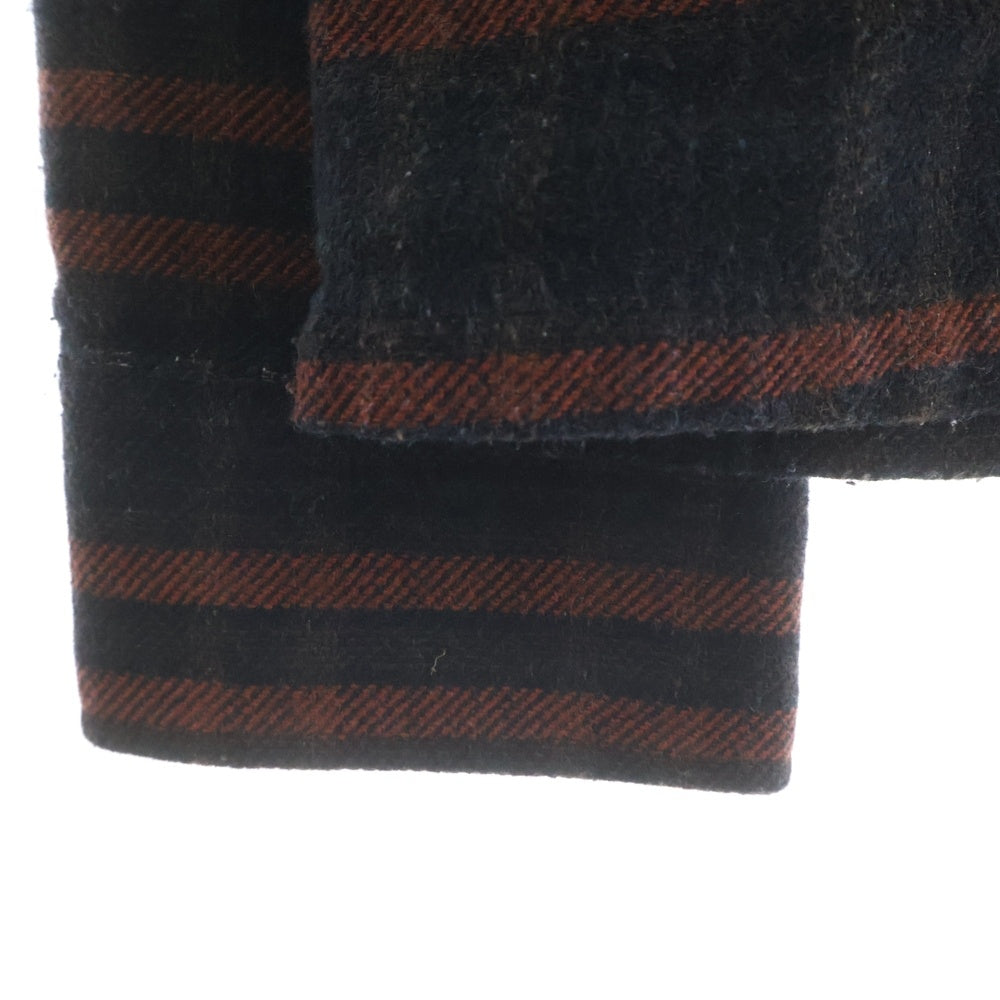 OUR LEGACY(アワーレガシー) × STUSSY ステューシー FLANNEL CHECK L/S SHIRT フランネル チェック 長袖 シャツ ブラウン/オレンジ