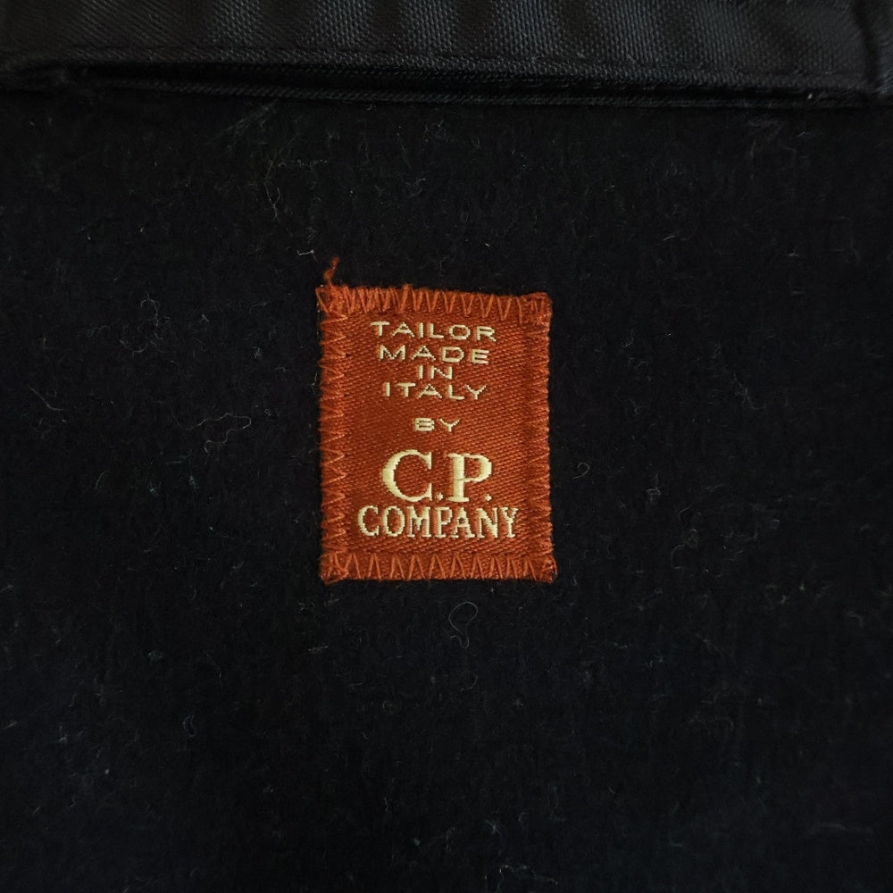 C.P. Company(シーピーカンパニー) SPORTSWEAR LEATHER SWEI NYLON JACKET イタリア製 襟レザー切替 ナイロンジャケット ブラック