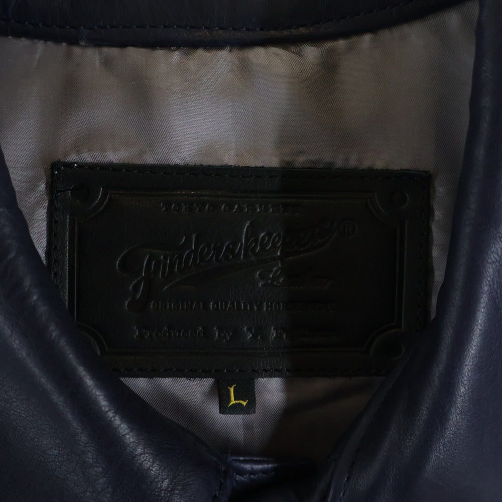 FINDERS KEEPERS(ファインダーズキーパーズ) ×Y.FUJIWARA H/FK-TYPE ONE BerBerJin 1941 T-BACK 40712502 ×藤原裕 ホースハイド 1st レザートラッカージャケット ダークブルー Tバック