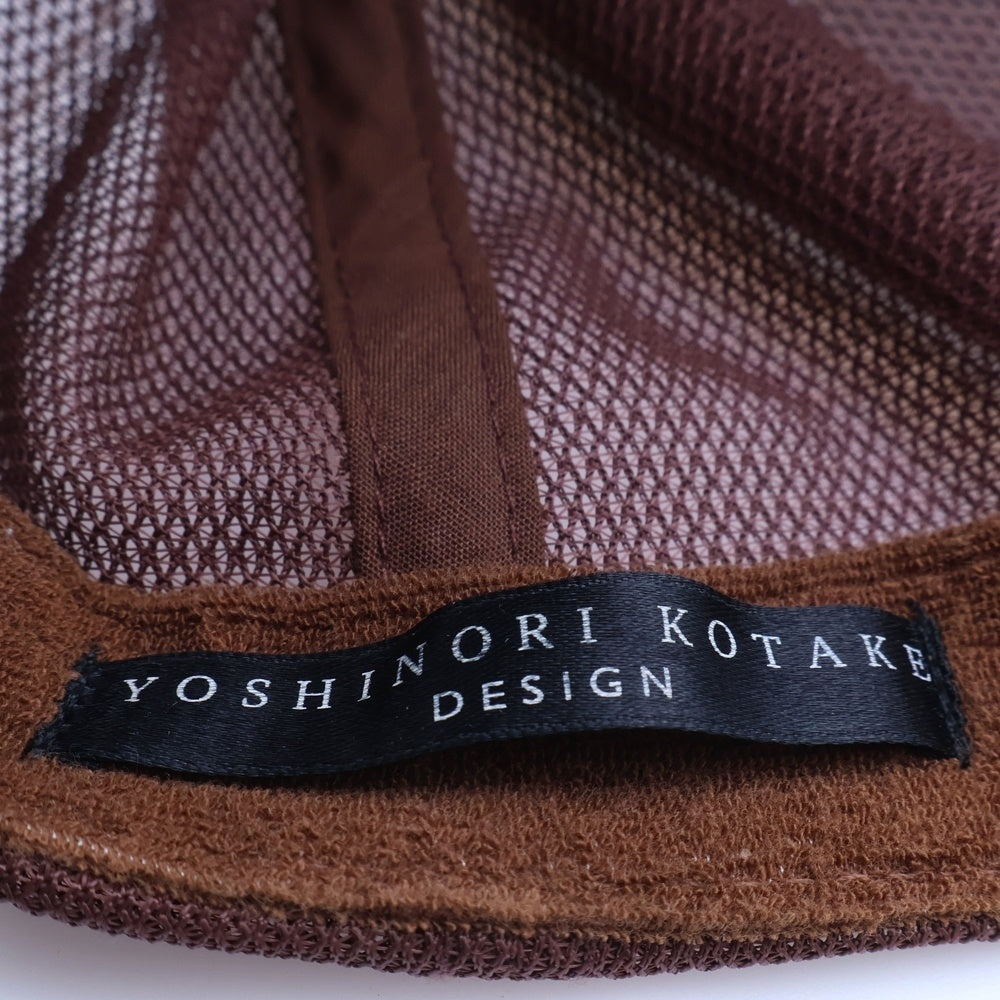 YOSHINORI KOTAKE(ヨシノリコタケ) 7スパンコール装飾 ダメージ加工 444ワッペン キャップ ホワイト/カーキ
