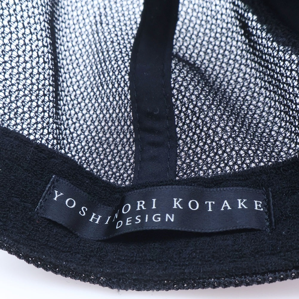 YOSHINORI KOTAKE(ヨシノリコタケ) スパンコール X チェック柄 メッシュキャップ ワッペン付き グリーン/ブラック