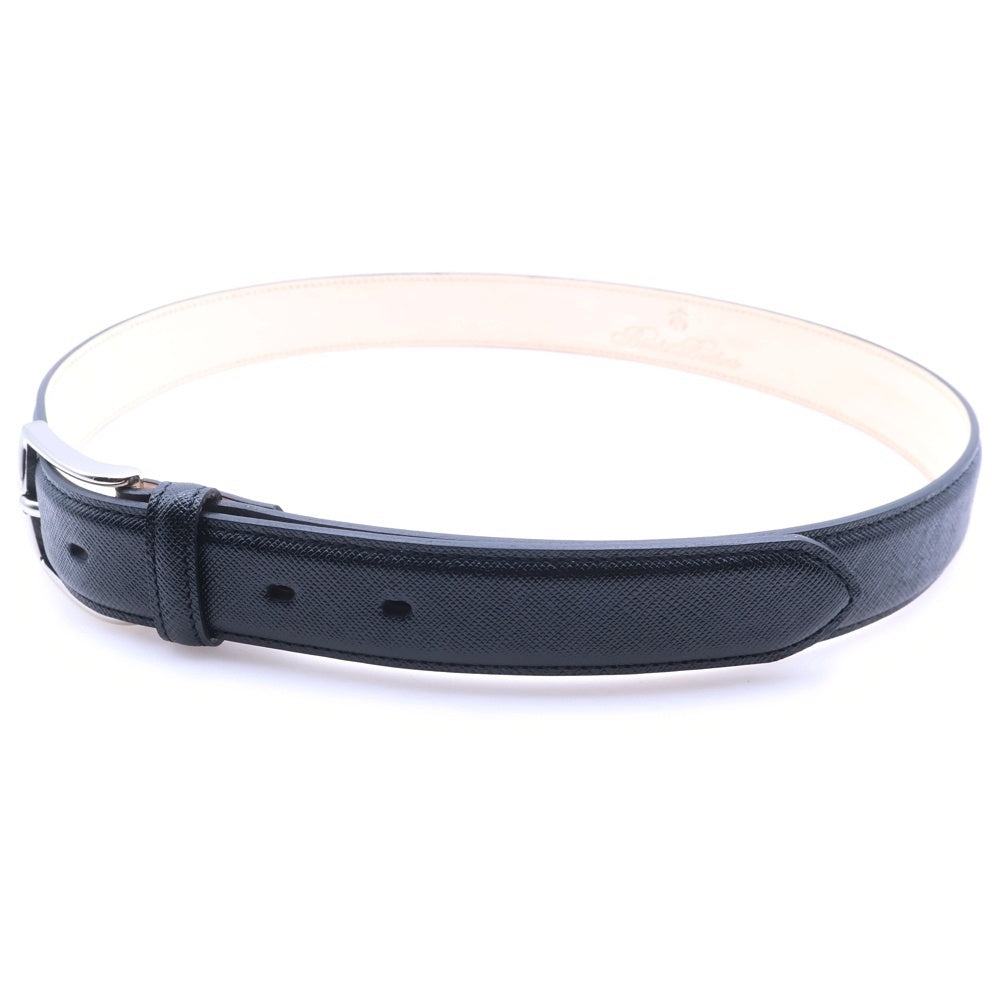 BROOKS BROTHERS(ブルックス ブラザーズ) BBJ EX BELT SLV BUCKLE SAFFIANO S22430100195068 ペブルレザー シルバーバックル ドレスベルト ブラック