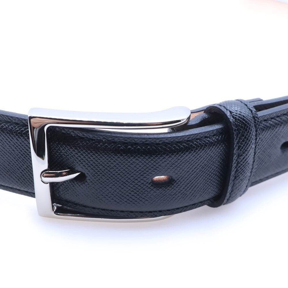 BROOKS BROTHERS(ブルックス ブラザーズ) BBJ EX BELT SLV BUCKLE SAFFIANO S22430100195068 ペブルレザー シルバーバックル ドレスベルト ブラック