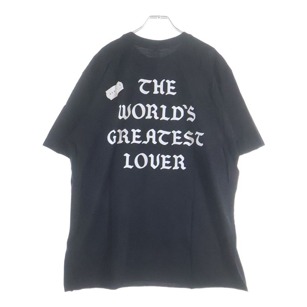 NO BRAND(ノーブランド) AKA SIX SIMON BARKER THE WORLDS GREATEST LOVER TEE アカシックス ハートプリント 半袖Tシャツ ブラック