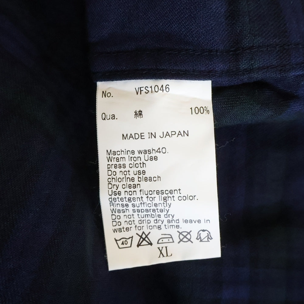 DENIM BY VANQUISH & FRAGMENT(デニムバイヴァンキッシュアンドフラグメント) 長袖チェックシャツ ネイビー/グリーン VFS1046