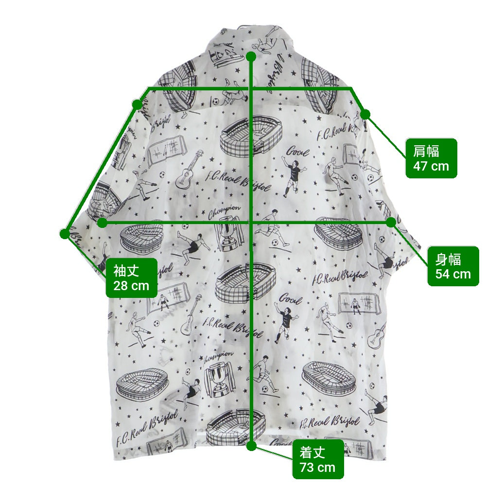 F.C.R.B./F.C.Real Bristol/FCRB(エフシーアールビー/エフシーレアルブリストル) Hawaiian shirt FCRB-190072 総柄開襟シャツ 半袖 ホワイト