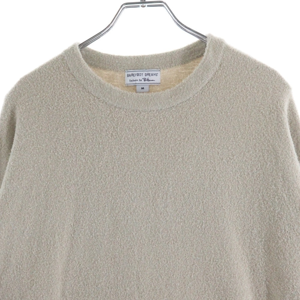 BAREFOOT DREAMS(ベアフットドリームス) RONHERMAN RH Logo Crew Neck Pullover SZMCL21431 ロゴクルーネック プルオーバー 長袖ニットセーター ベージュ