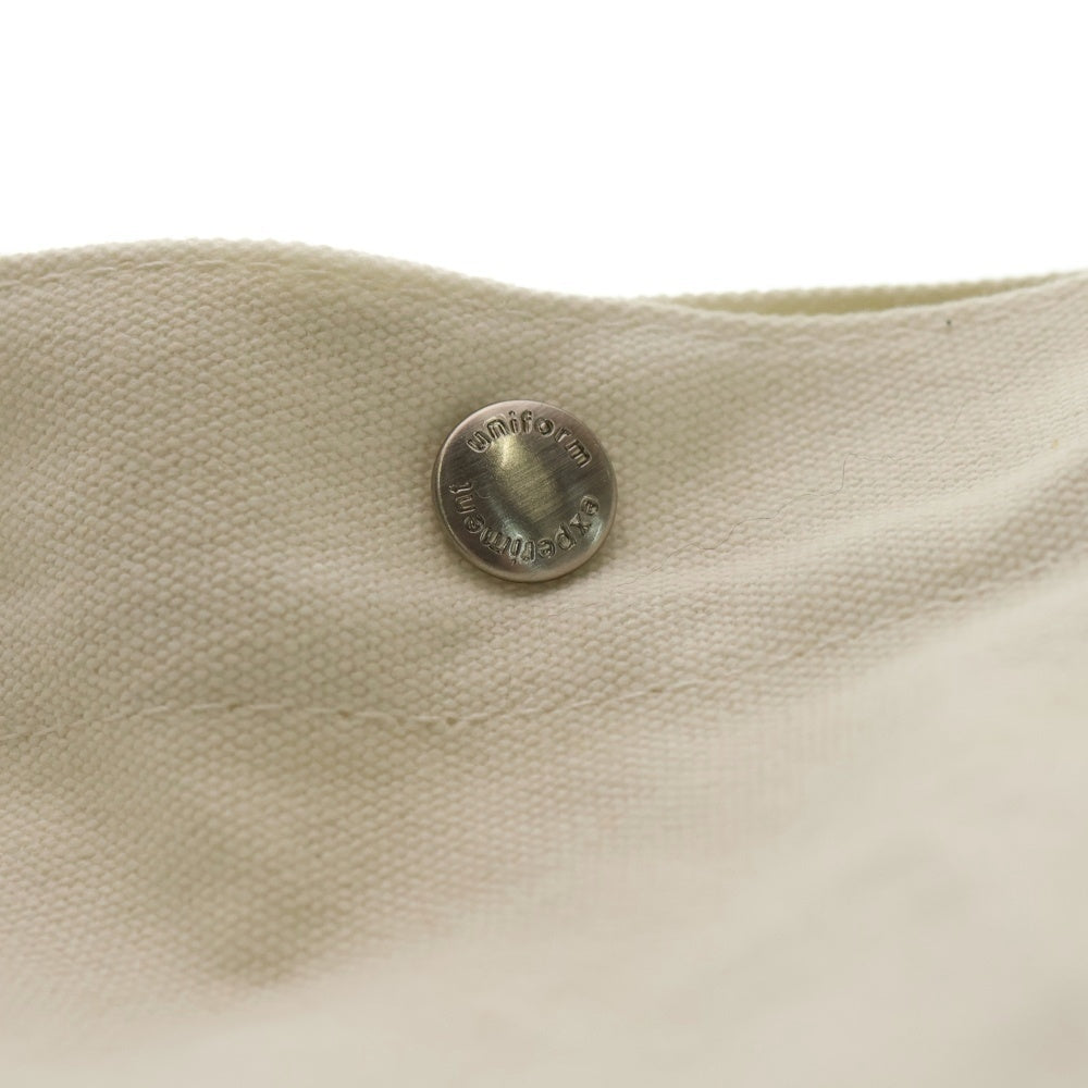 UNIFORM EXPERIMENT(ユニフォームエクスペリメント) GOTHIC LOGO P.B. BAG UE-232036 ゴシックロゴ キャンバスショルダーバッグ ホワイト