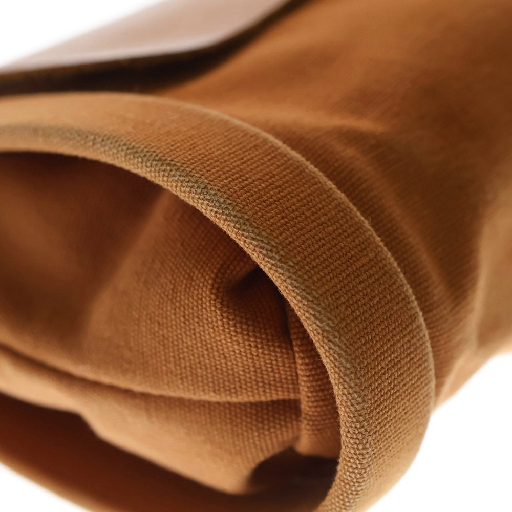 IL BISONTE(イル ビゾンテ) レザー キャンバス切り替えショルダーバッグ ブラウン レディース