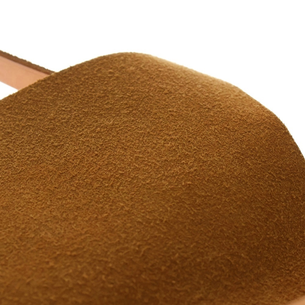 IL BISONTE(イル ビゾンテ) レザー キャンバス切り替えショルダーバッグ ブラウン レディース