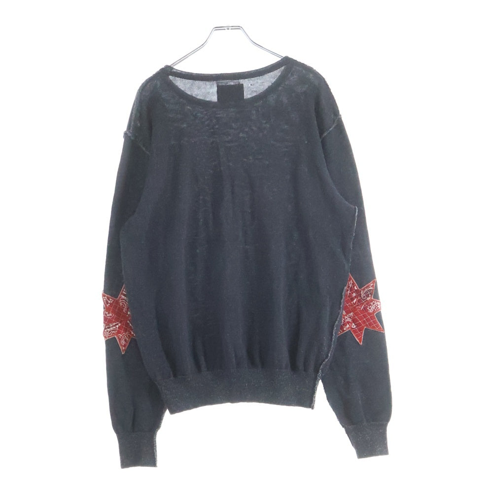 NEXUS7(ネクサスセブン) インサイドアウト バンダナ柄パッチ付き クルーネック長袖カットソー ダークグレー