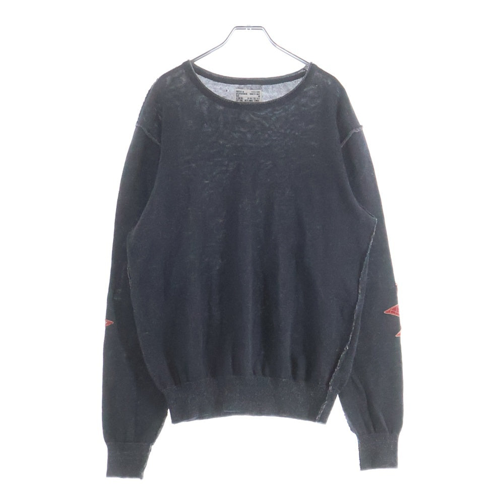 NEXUS7(ネクサスセブン) インサイドアウト バンダナ柄パッチ付き クルーネック長袖カットソー ダークグレー