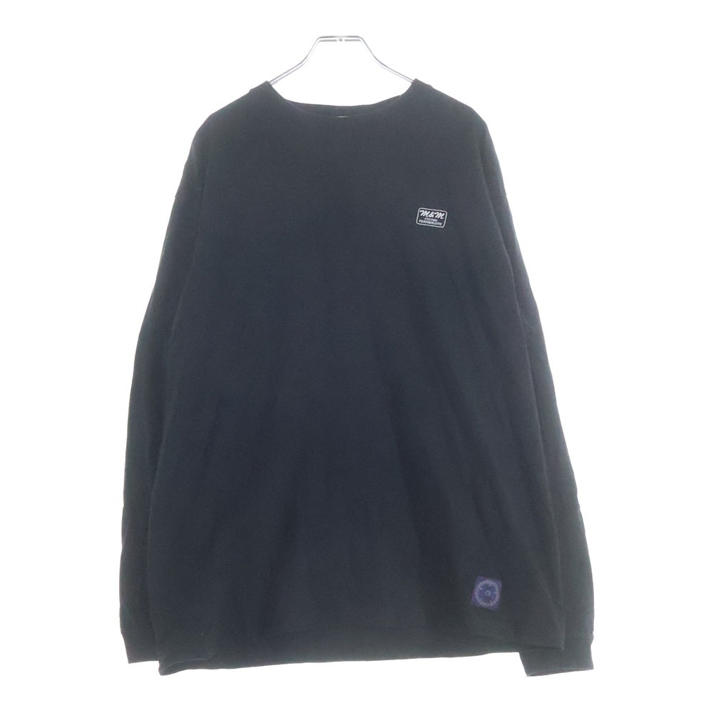 m&m(エムアンドエム) CUSTOM PERFORMANCE カスタムパフォーマンス ロゴクルーネック 長袖Tシャツ ブラック